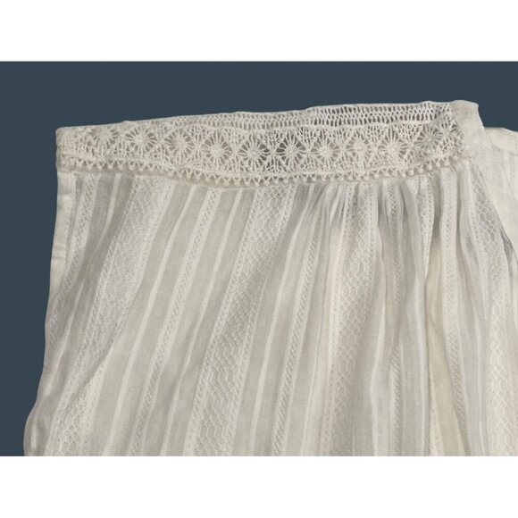 Sundance Womens Ivory Lace Button-Front crochet gauzy Blouse Size L light cool - Picture 5 of 10